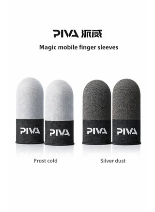 PIVA Mobile Gaming Finger Sleeves – Frost Cold Silver Fiber Touchscreen Finger Cover for PUBG & FPS Games, Anti-Sweat, High Sensitivity, Smooth Control For Redmagic, Iphone, iPad, Samsung, Poco and Mobile Phones (2 Pairs / 4 PCS)